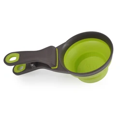 Складная Силиконовая миска для питомцев, портативная складная ложка с зажимом для еды собак и корма, можно измерить