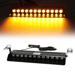 Super Bright 12 LED Strobe Lights Car Interior Front Windshield Warning Flashing Beacons Emergency Lamp Auto Accessories
