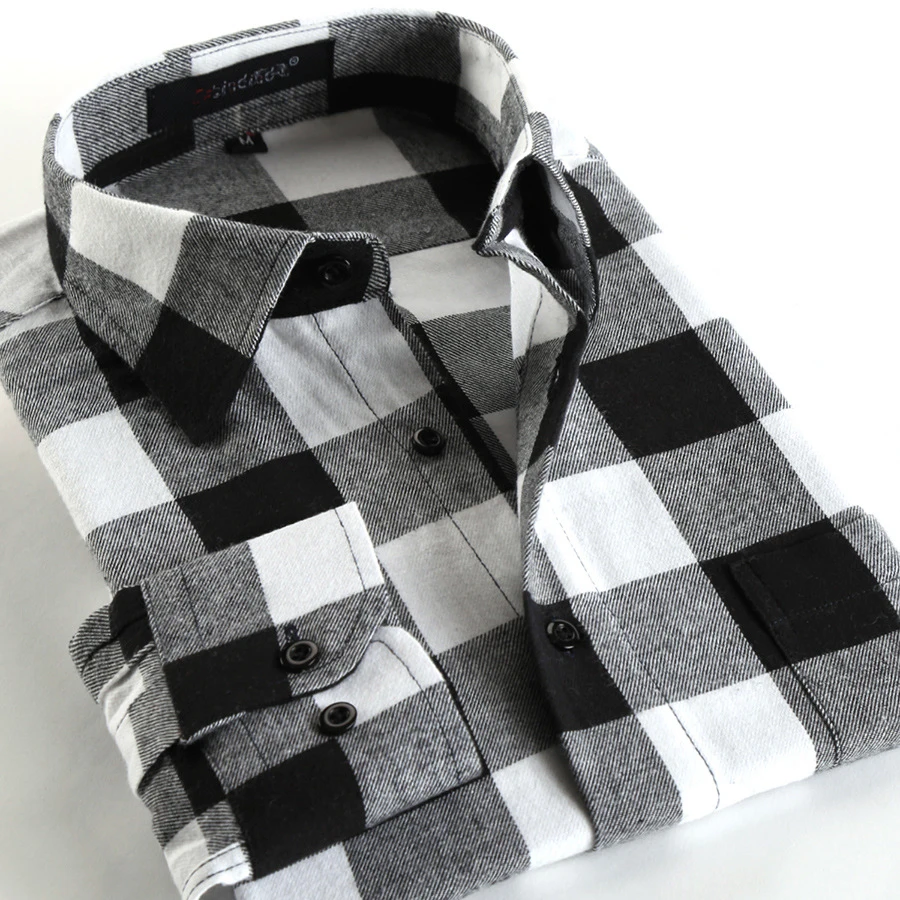 Autumn fashion casual promotional plaid flannel shirt for men