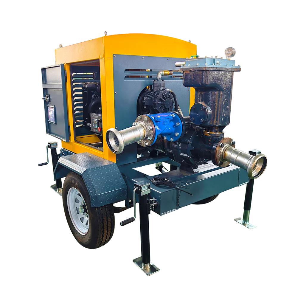Municipal pipeline treatment vacuum assisted diesel flood control and sewage pump