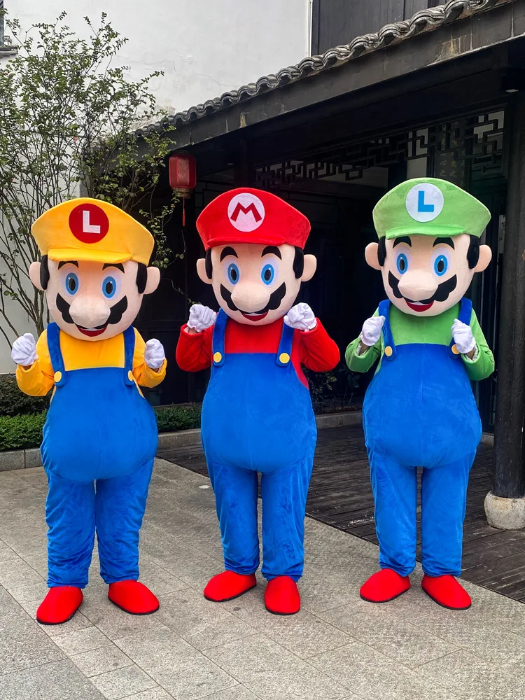 Hot Popular Super Mario Mascot Costume Cartoon Character Mario Luigi Cosplay Costumes For Adults
