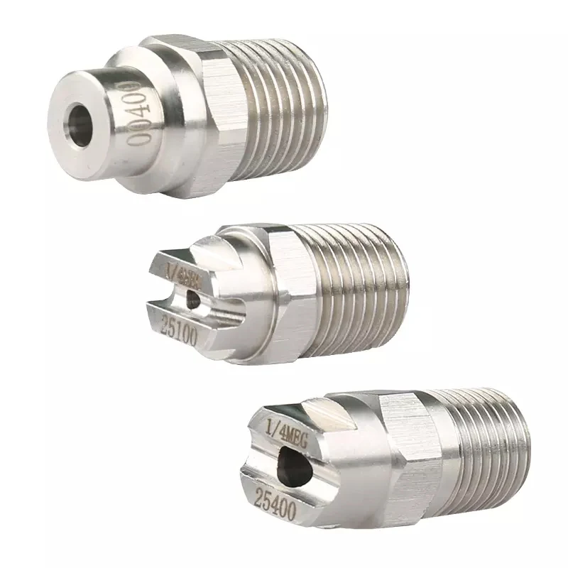 SPS NPT 1/4 0 degree Water Jetting Nozzle Steel Pipe Fitting 25 degree Flat Fan Stainless Steel 1/4 Pressure Washer Connector
