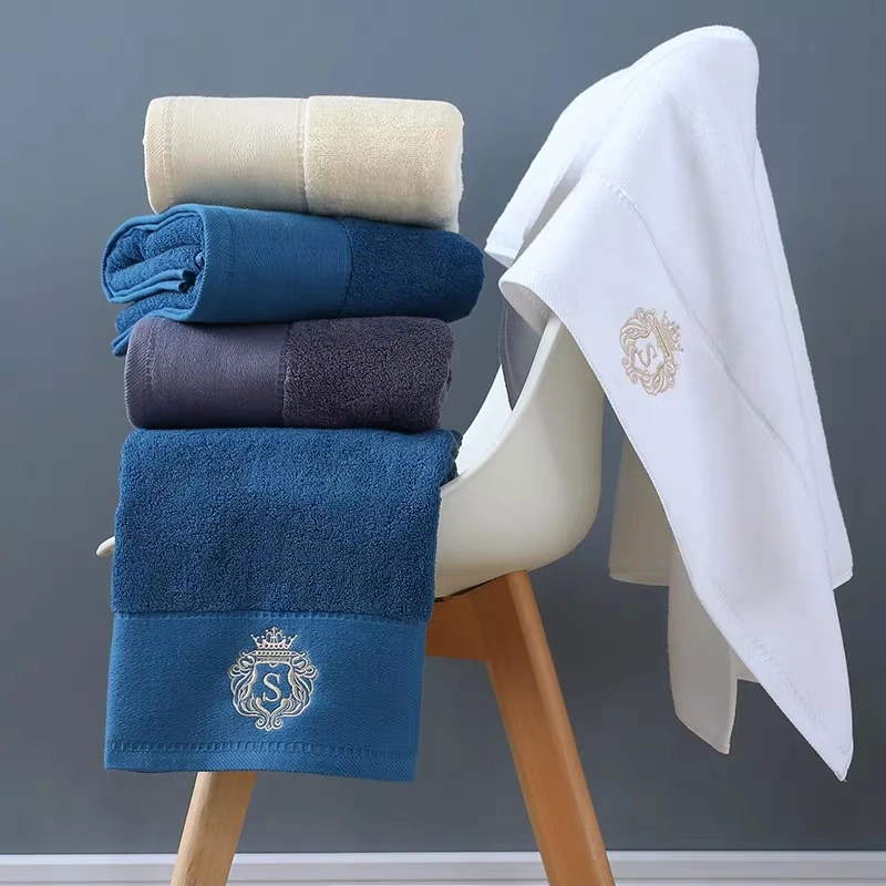 
new style luxury hotel face towel with embroidery logo, bath towel sets 