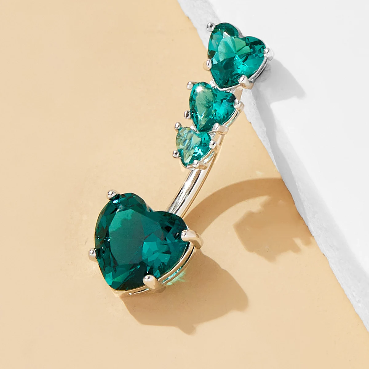 Stainless Steel Belly Button Rings Heart Shape  woman belly bodi heart ring belli pierc jewelri Body Piercing Jewelry