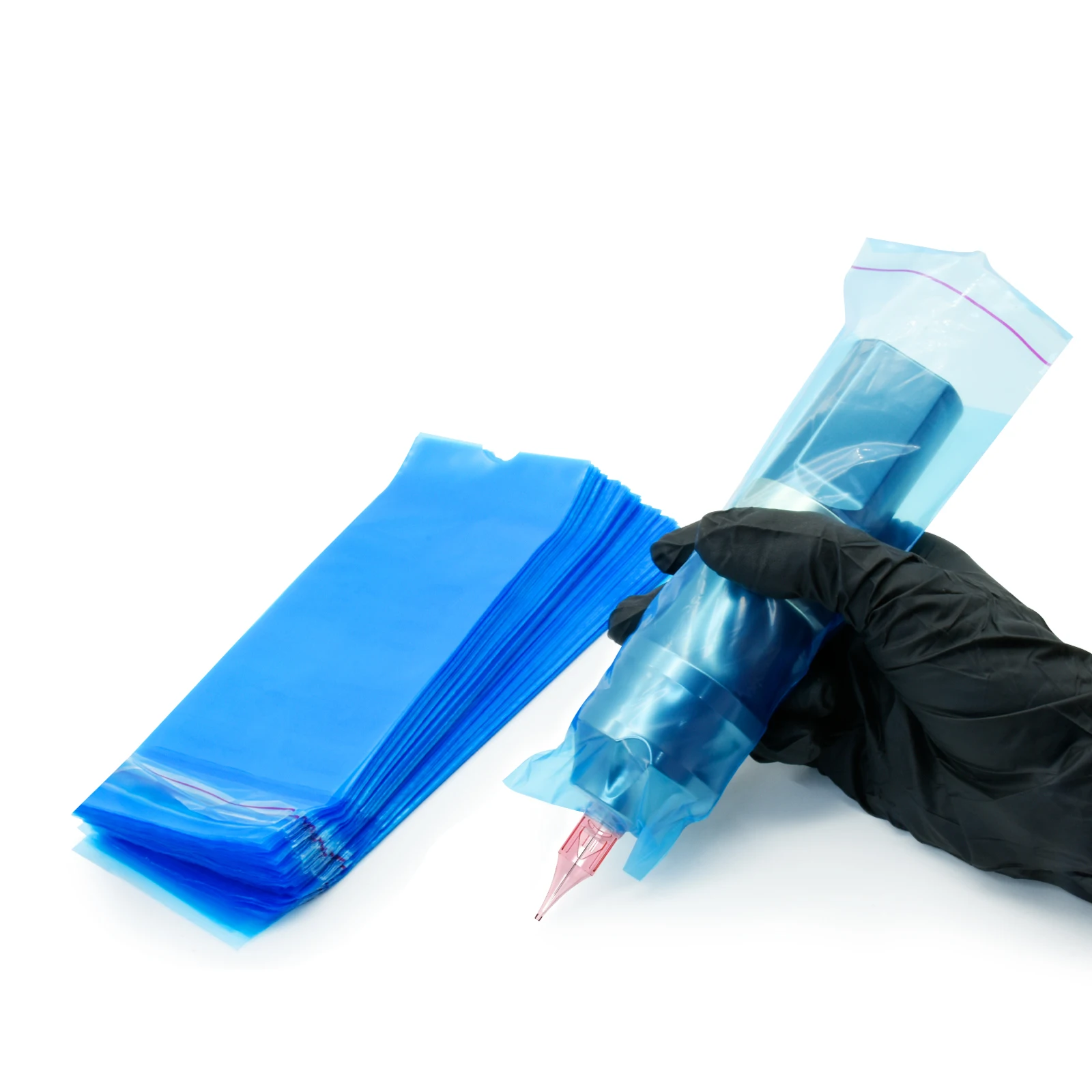 LOVBEAUTY 200pcs Wireless PMU Pen Machine Covers Self-adhesive Permanent Makeup Microneedling Tattoo Machine Pen Type Bag Sleeve