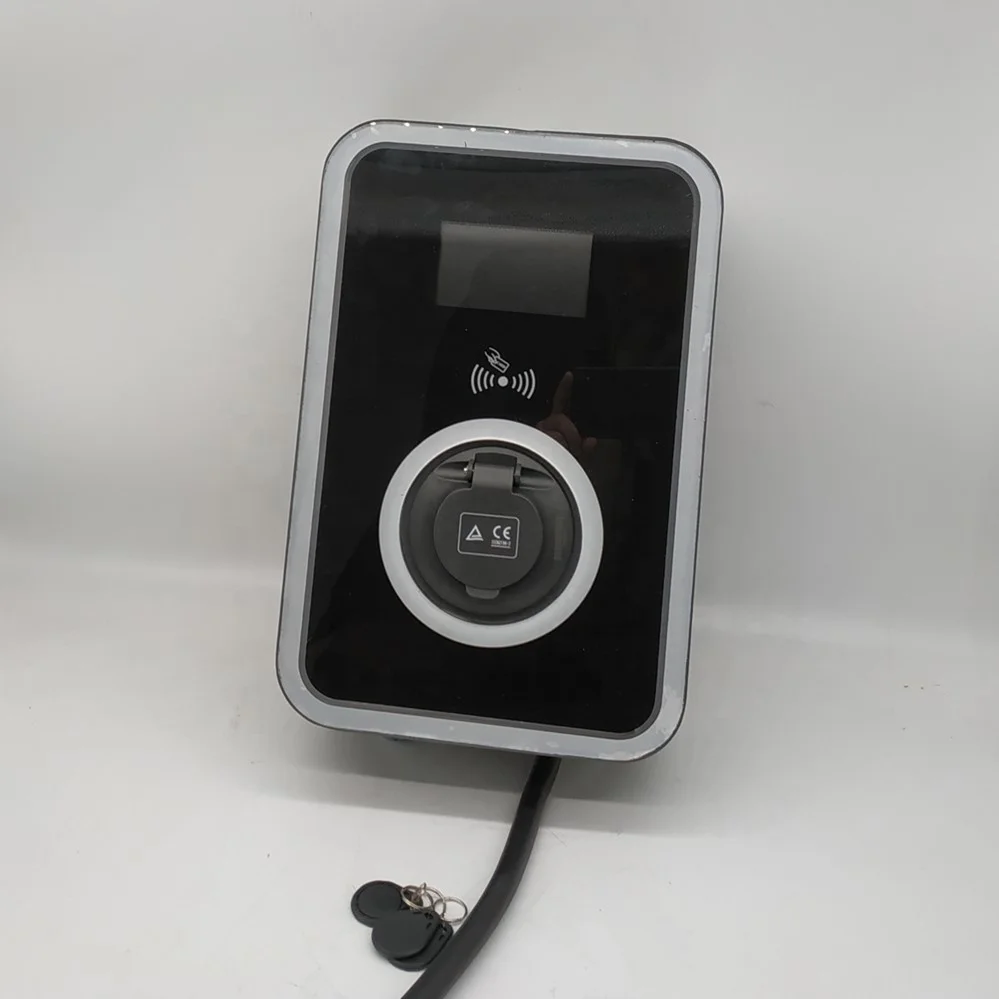 
11KW ev wall charger,400V 16A ev charging pile with type 2 socket,LCD screen and type B RCD,OEM 