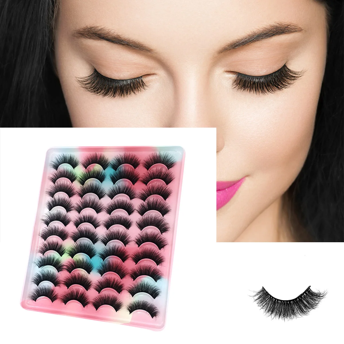 Hot Selling Private Label 3D Russian Volume False Eyelashes Long Lasting Kit Vegan False Eyelashes Manufacturer