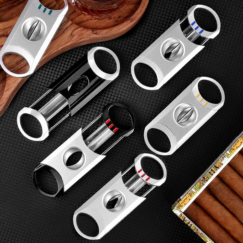 Factory Price Cigar  Punch Cutter Stainless Steel Blunt Splitter Glossy Matte Cigar Cutter With Custom Service