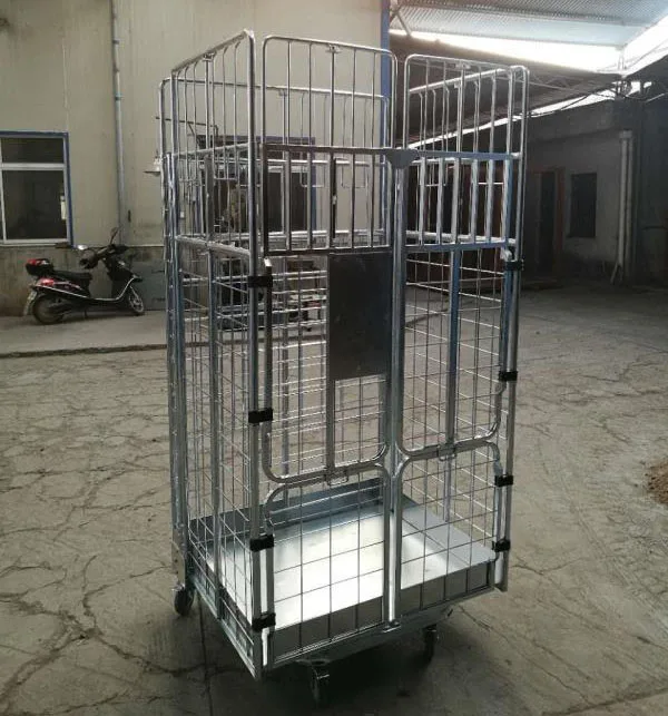 Professional Galvanized Nestable Zinc Welded Hot Sale Industry Roll Container With Low Price