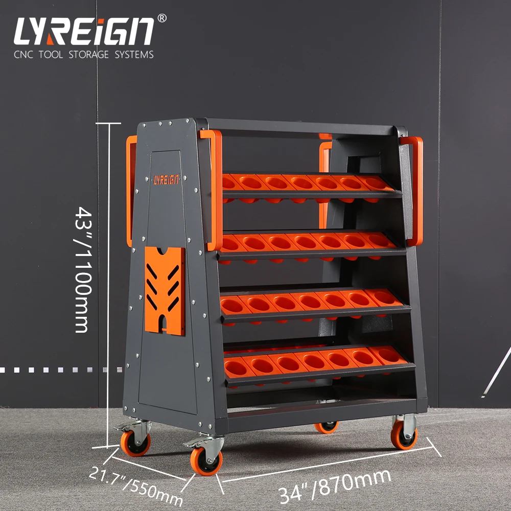LYREIGN high quality trolley cart cnc machine cart bt40 cat40 tool holder storage cart  iso30 er32