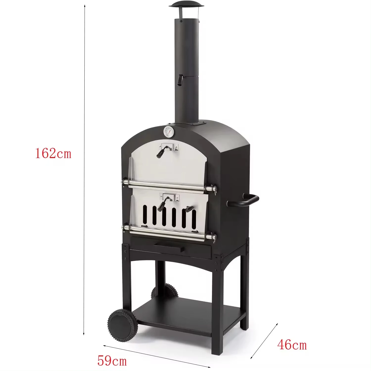 Customized 12 Inch Oven For Baking Pizza Wood Fired Outdoor Bbq Charcoal Grill Factory Price