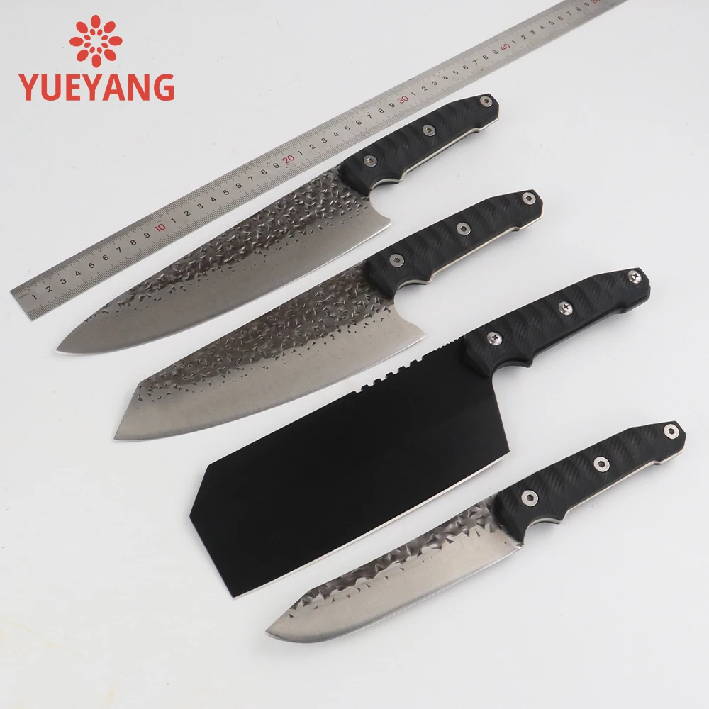 YUEYANG профессиональный кузнечный нож из нержавеющей стали с черным покрытием 8 дюймов кованый кухонный ручной работы мясника