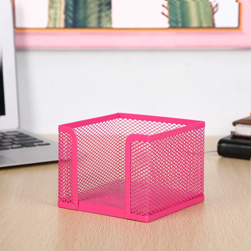 Multi-color Pack-3 Square Types Office Storage Metal  Box  Organizer  Mesh  Metal Memo Holder