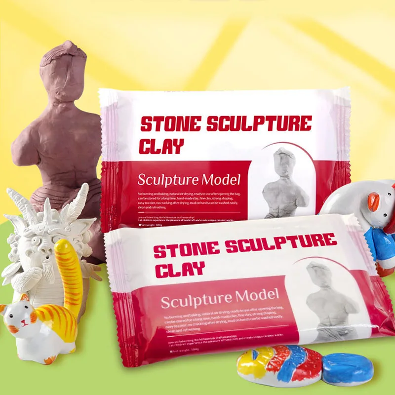 Meihui Art 10.58 ounce 300g Premier Natural Air Dry Stone Clay Air Hardening Modeling Clay for Sculpting and Coating