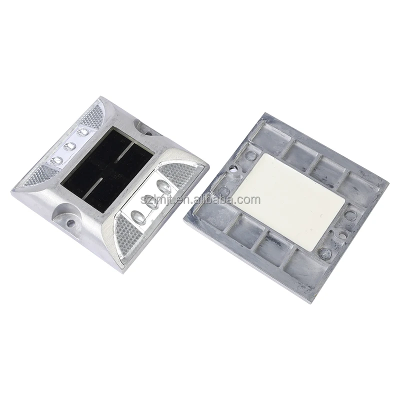 Ip68 Waterproof Aluminum Shell Raised Pavement Markers Flashing Led Cat Eye Reflective Lights Solar Powered Road Studs Spike