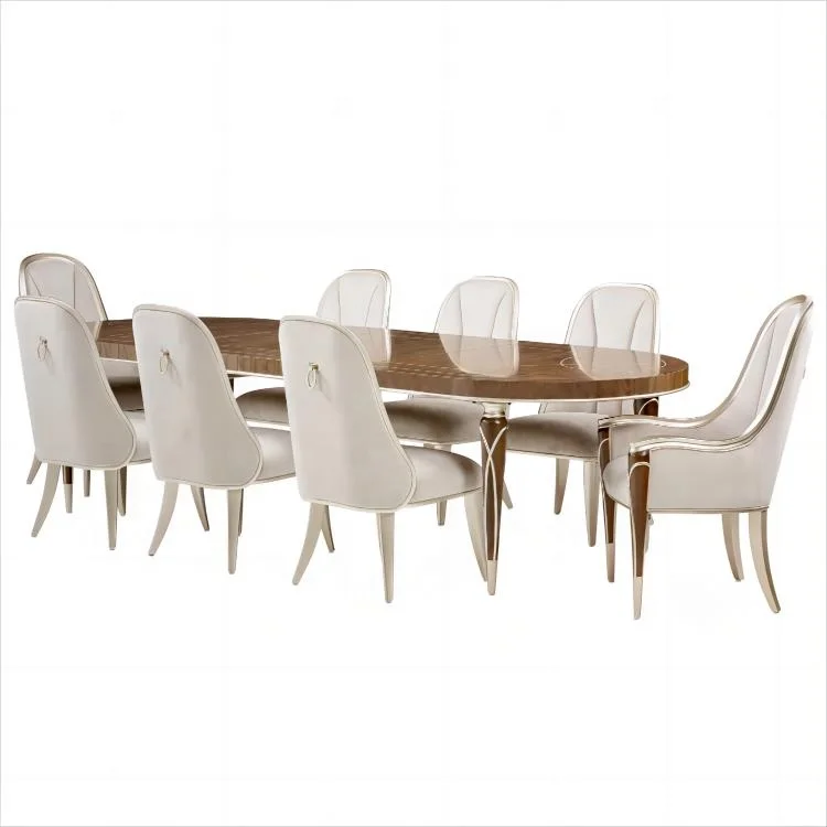 High quality luxury modern solid wood dining tables with chairs  6 8 10 12 person