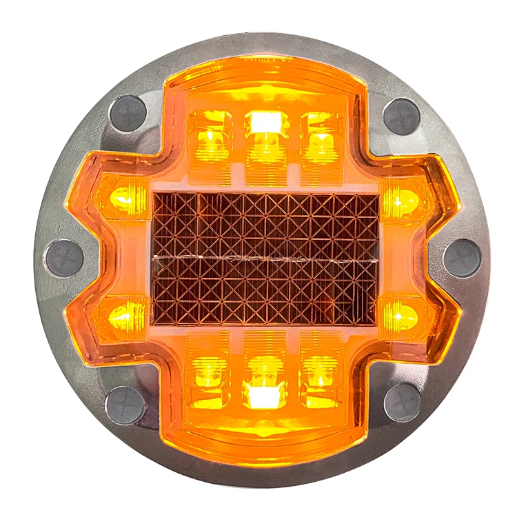 Round Shape Philippines Hot Sale Underground Pavement Mark led Flashing Traffic Warning Light Product Aluminum Solar Road Stud