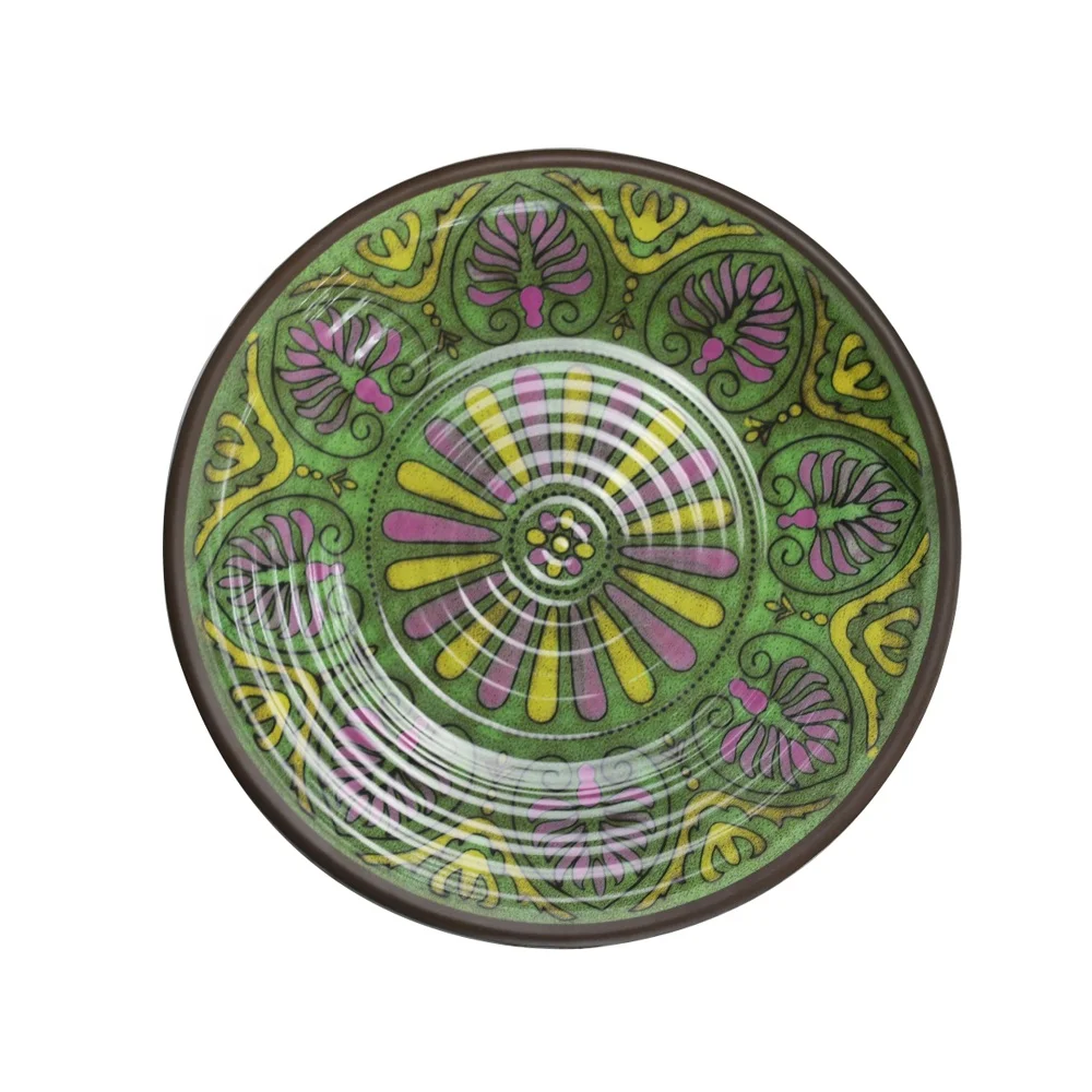 Melamine retro style unbreakable screw thread dinner set screw threaded melamine tableware diner plate set