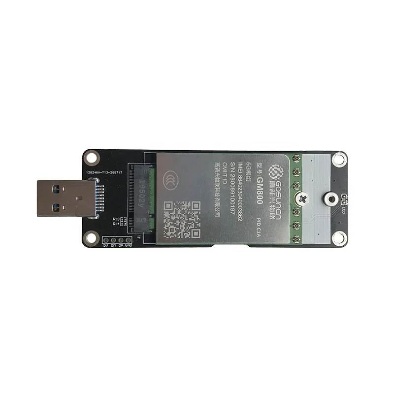 Gosuncn GM800 CIA M.2 5G модуль чип Qualcomm SDX55 поддерживает SA NSA 5G NR/4G/3G 4*4 MIMO LTE cat 22 с адаптером 5G USB 3,0