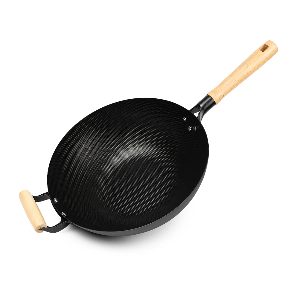 2024 Kitchen Chinese Smartpan High Quality Chinese Traditional Commercial Cooking Non Stick Wok Pan Hand Hammered Wok Pan round