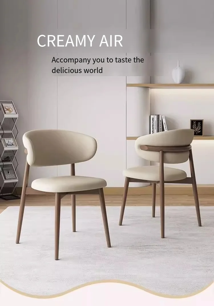 Italian Modern Minimalist Design Dining Chair with Casual Style and Metal Legs for Casual Dining Rooms, Hotels and Bedrooms.