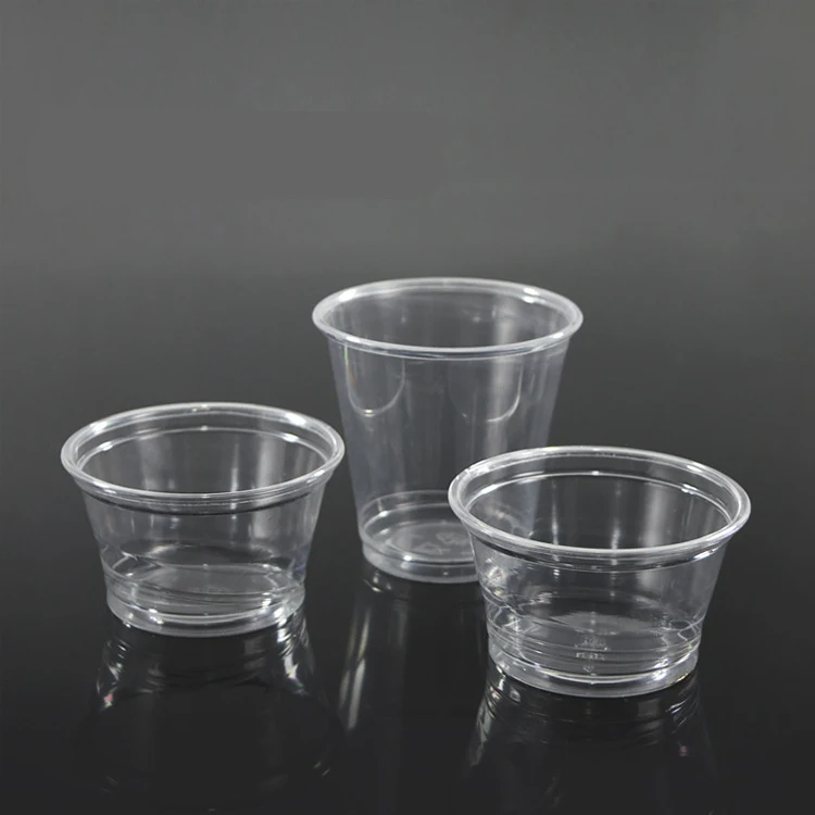 Прозрачный пластиковый одноразовый соус с крышками, 1 унция