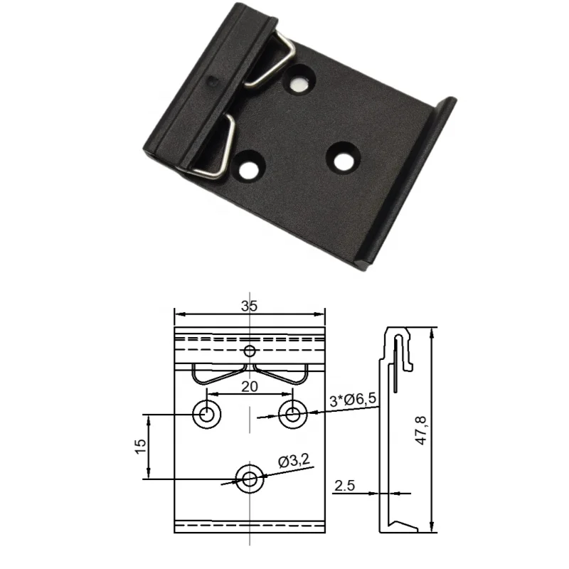 Easy to install on the 35mm DIN rail bracket buckle rail buckle clip fixed installation rail mounting clip
