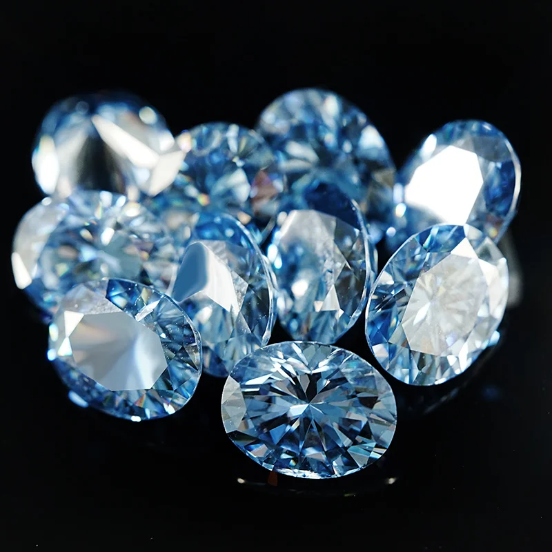 SICGEM Nature Color Lab Grown Gem Stone VVS Clarity Color Diamond  Oval Light Blue 1ct Sapphire Moissanite Loose