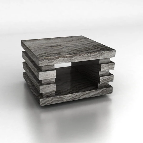 Classy 3 Layer White Marble Corner Table , Lamp Table For Sale