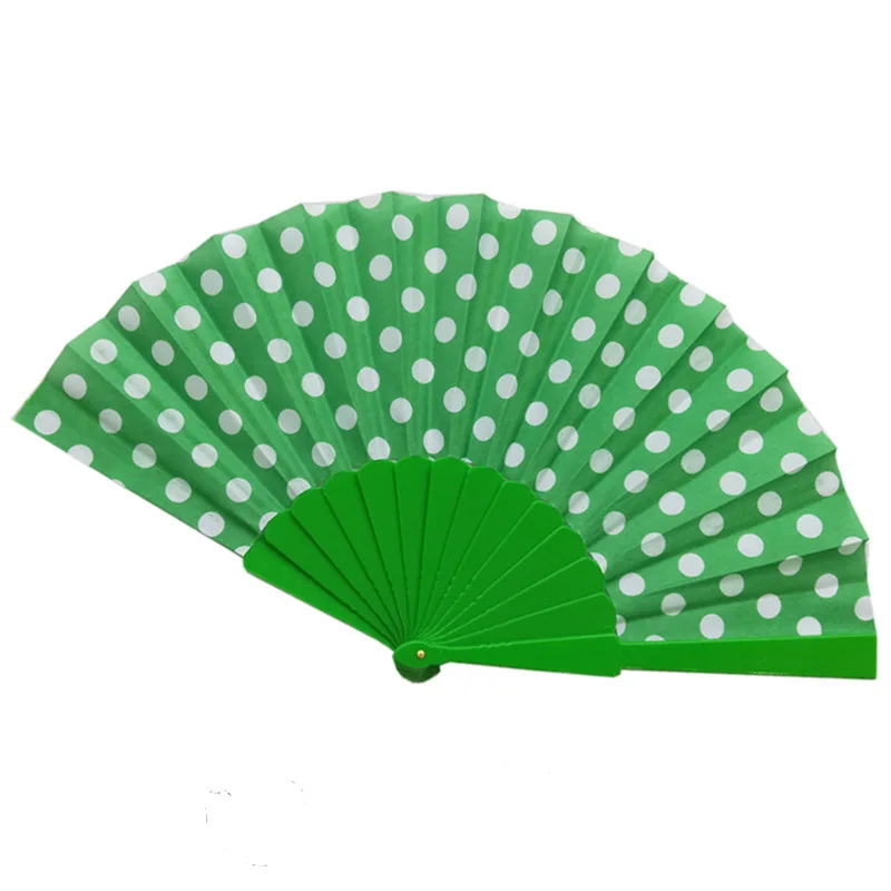 Promotion Flamenco Style Designs Fabric Polka Dot Flamenco Dance Dress Wedding Hand Fan