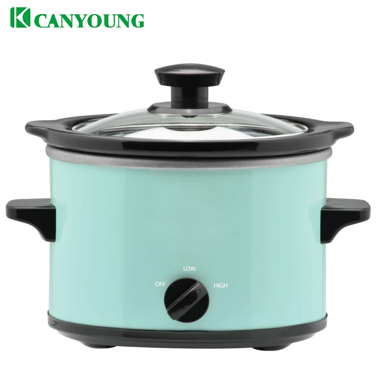 Kitchen Appliances US  EU Standard ETL  CE Electric Red color Crock ceramic pot 1.5L Round Manual Mini Slow Cooker