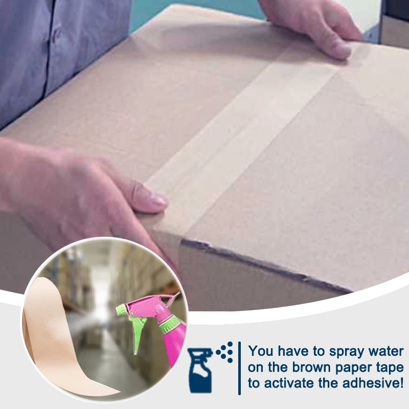 Professional Kraft Paper Tape Reinforced Water Activated Adhesive Writing Tape 9% Offer Printing Waterproof Acrylic Roll Packing