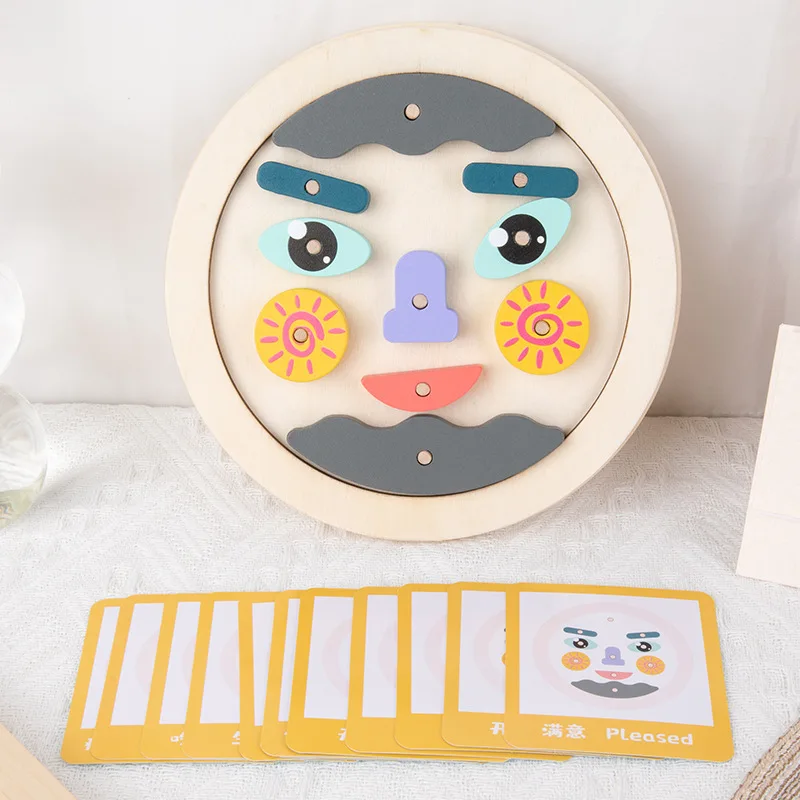 Factory Hot Sales Wooden Jigsaw Cube Face Changing Montessori Educational Sensory Toys Matching Puzzles For Autistic Children