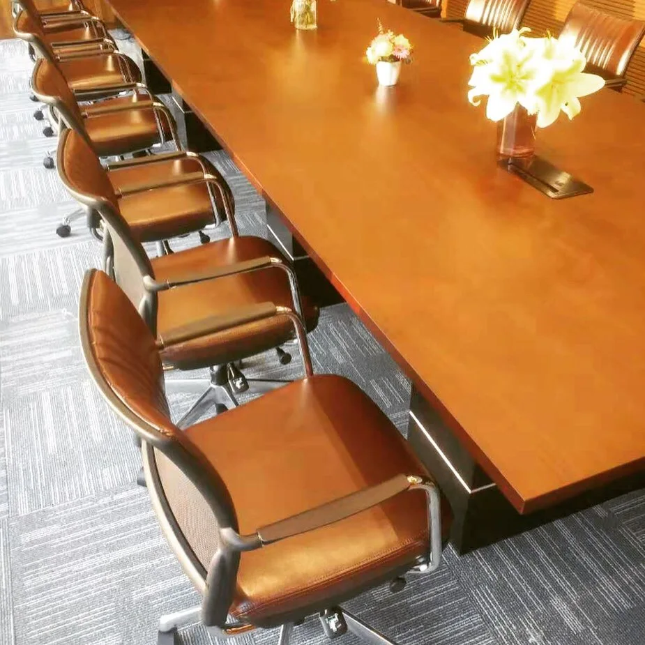 Office hotel project classical style brown genuine leather office chair for office