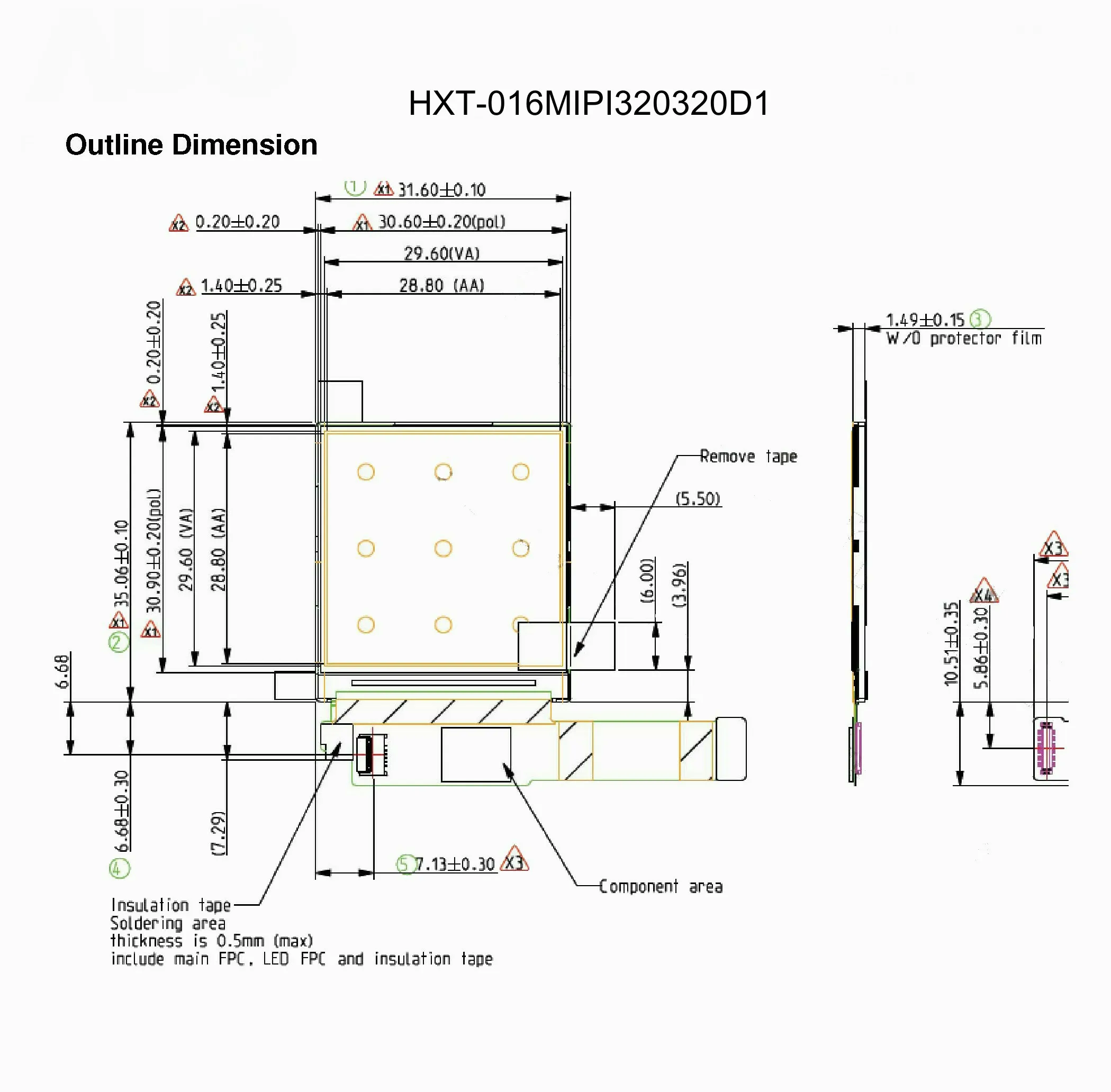  ЖК-дисплей сенсорный tft Модуль 1 6 дюймов дисплей 320x320 ЖК-интерфейс mipi 24 pin FPC 262K цвет