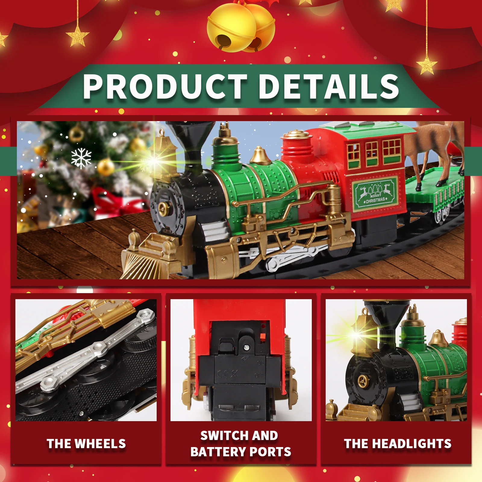 New christmas items BO Xmas plastic smoking train electric toy HN833322