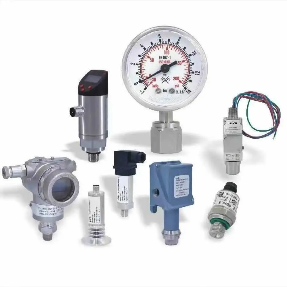 Universal mechanical brass Stainless steel Axial Radial Pressure Gauge