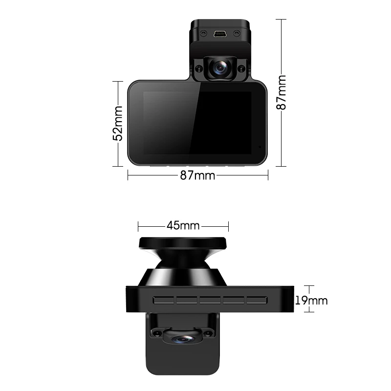 Definition High Resolution 720P Night Vision Rear Three Video Channels Dash Camera Gps Full Hd Car Dvr For Hyundai Veloster