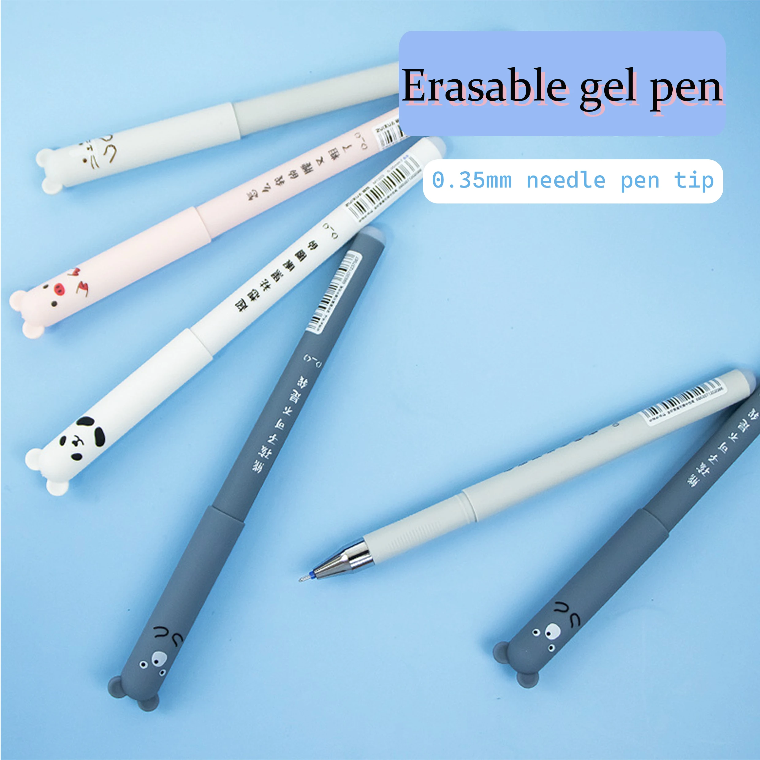 chinese gel pen cartoon black blue white gel pen refills morandi erasable luxury cartoon creative needle tip gel pens