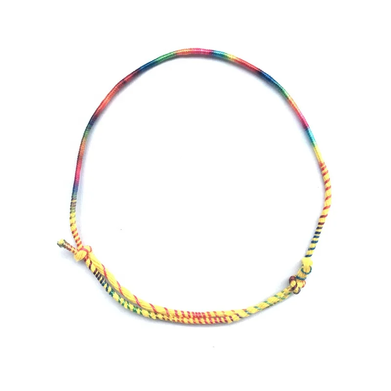 Hotsale Wholesale summer beach cute rainbow cheap anklet for couples
