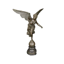 Modern garden decorative religious Custom life size bronze winged angel statue sculpture
