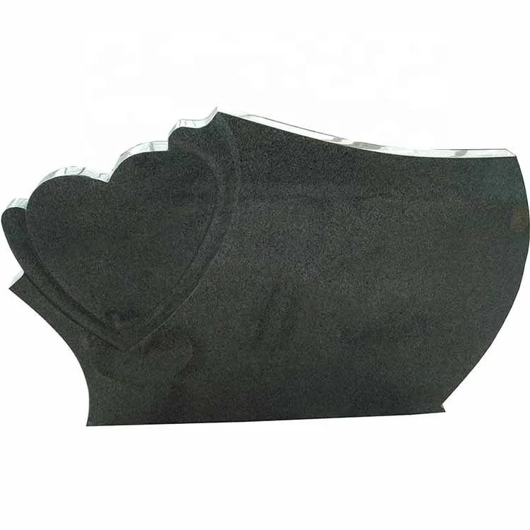 Polished grave design flat monuments funeral black granite tombstones