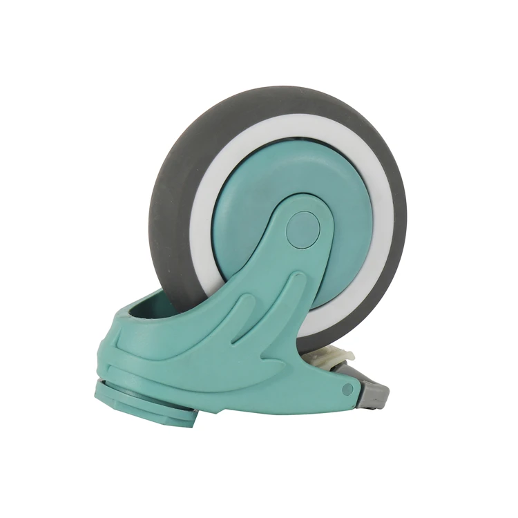 Medium duty swivel 4 inch plastic fork hollow rivet swivel caster with TPR medical wheel