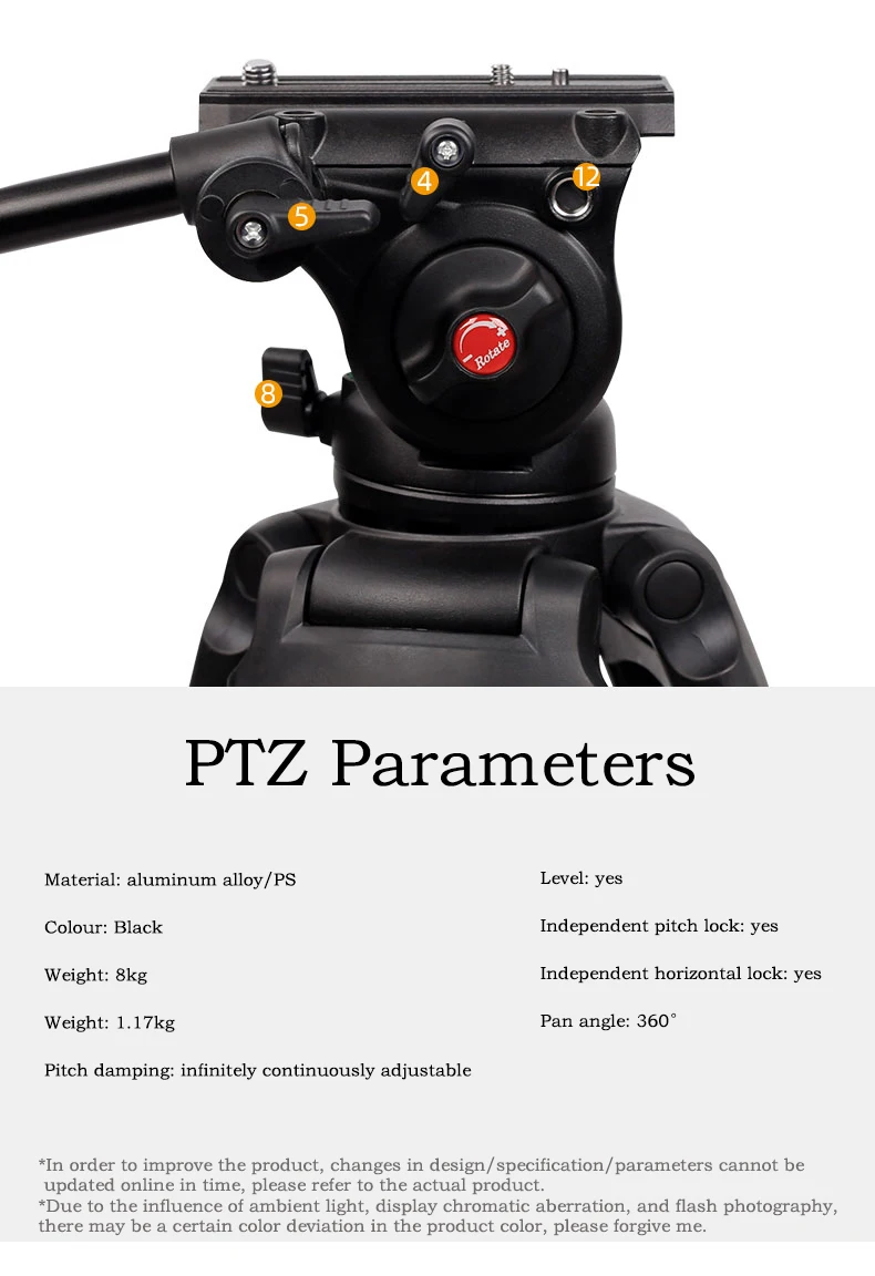 Antcaus Professional 3 Section Aluminum Alloy Video Camera Tripods Kit Video Studio Shooting Camera Tripod With Ball Head