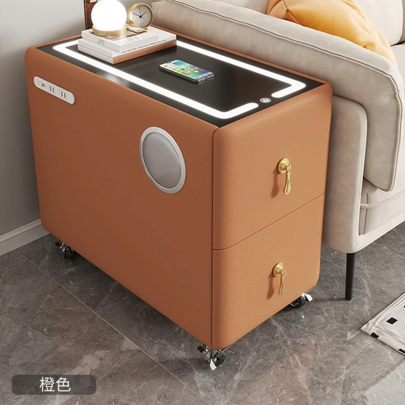 Minimalist modern mobile smart sofa, side cabinet, living room, multifunctional with wireless charging Bluetooth speaker