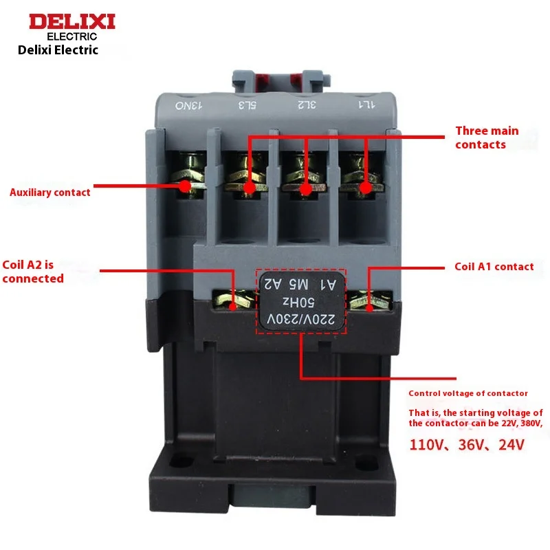 Delixi CJX2S-1210,1201 New AC Contactor 12A Main Circuit Rating Voltage 380V & 110V