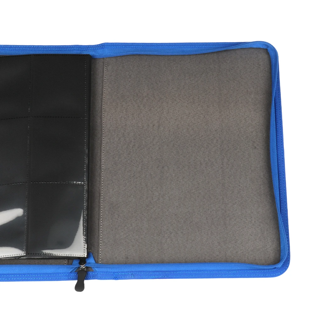 Customized Zippered Baseball 4 Pockets Trading Card Binder PU Leather Zipper Trading Card Folder Custom Game Card Binder Album