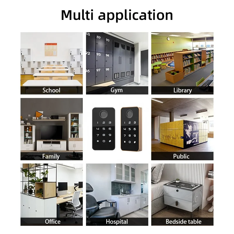 Qidots electronic fingerprint and password cabinet lock for gym smart locker lock