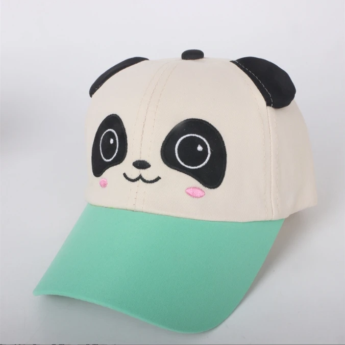 Kids Panda Baseball Cap Custom Panda Logo Sports Caps 5 Panel Kids Baseball Hat