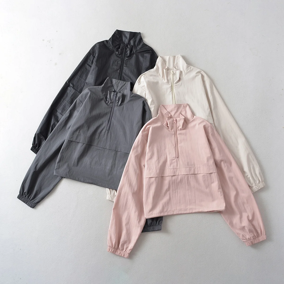 Women Soft Loose Quick Dry Lightweight Moisture Windbreaker Fitness Jacket